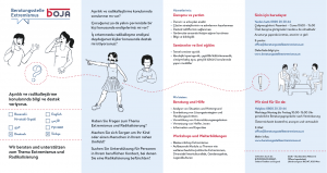 Folder der Beratungsstelle Extremismus in Türkisch (4-seitig)