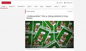 Screenshot vom Kurierartikel: „Problemschüler“: Wie 14-Jährige plötzlich IS-Fans wurden