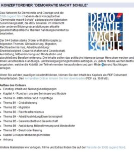 Ein Screenshot der Website auf der das Material vorgestellt wird.