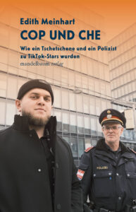 Cop und Che Buchcover mit einem Bild der zwei Protagonisten, während sie direkt in die Kamera schauen.